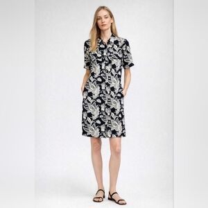 J Mclaughlin Size S Black and White Floral Mini Dress